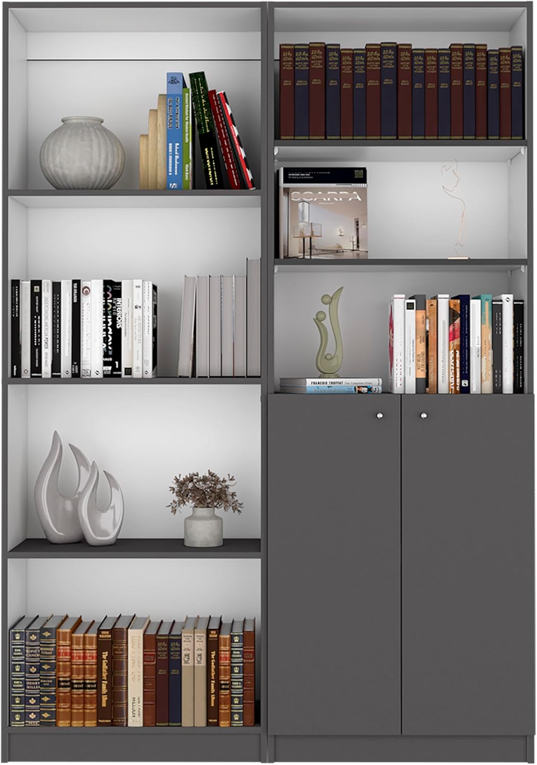 HarmoGZen Dupree 2 Piece Home Bookcase Set, 49