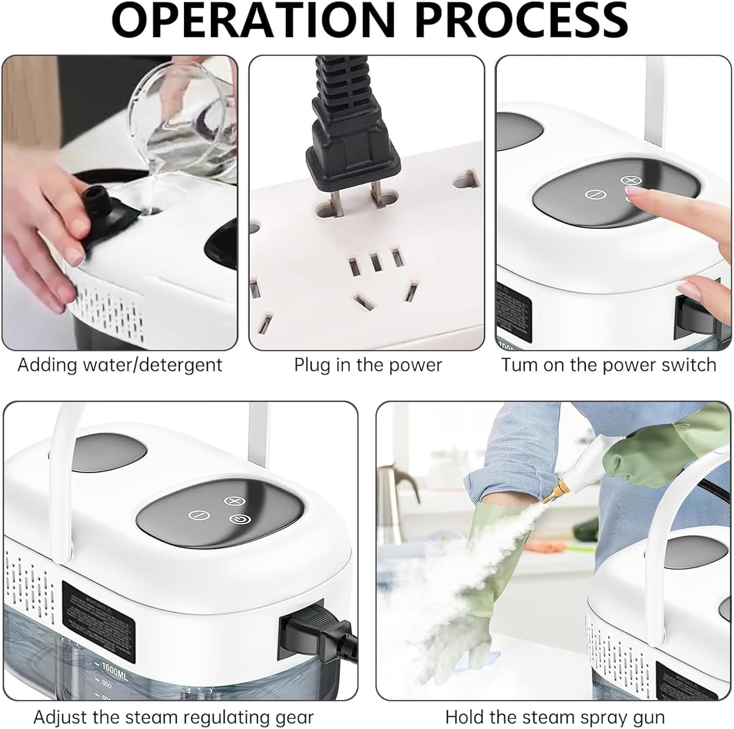 2500W High-temperature Multi-functional Steam Cleaner, 15-Second Quick Heating, 6-Speed Adjustable Handheld High-temperature High-pressure Cleaner.