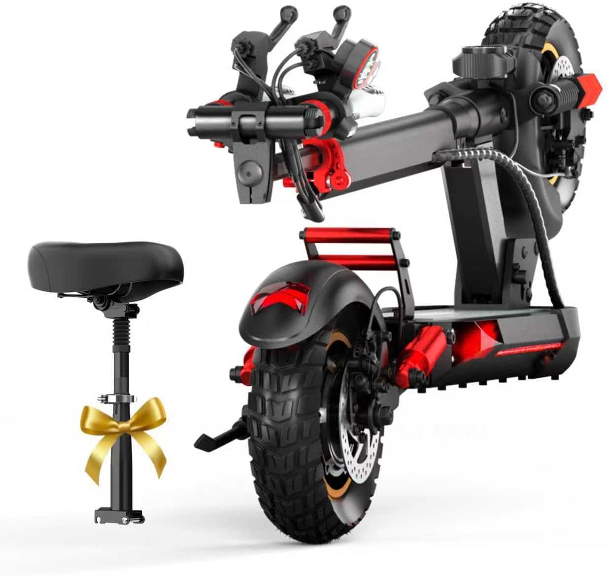 AONIU M4 Electric Scooter for Adults with seat 25-30 mph Fast Speed Heavy Duty 300 lbs 31 Miles Long Range Foldable e Scooter 10 inch Off Road Tires Mobility Folding e Scooters for Girls Men Teens.