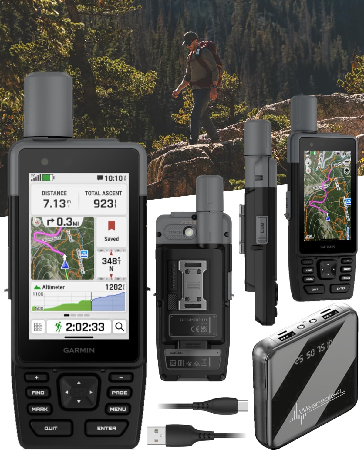 Garmin GPSMAP H1, Premium GPS Handheld Navigator w/ 3.5