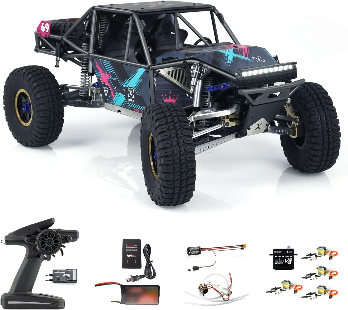 Capo 1/8 RC Crawler Car Model for U4 Queen CD1582X RC Racing Vehicles 2-Speed Transmission Light Sound MT12 Radio Controller RTR Crawler Model