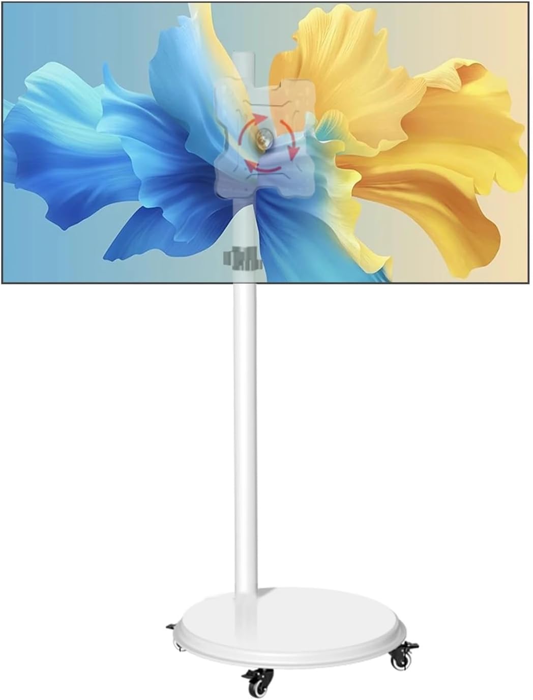 17-43 inch monitor stand pure white vertical TV floor-standing mobile trolley lifting and rotating stand pneumatic cantilever