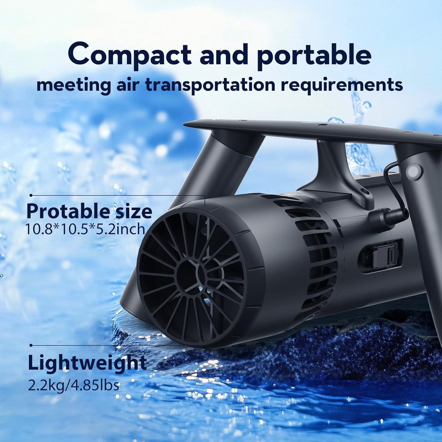 BuddyRC Edge K5 Underwater Scooter for Adults with Action Camera Mount，3-Speed Control Sea Scooter with Dual Motors Water Scooter 50M Waterproof for Pool Scuba Diving Snorkeling Sea Adventures