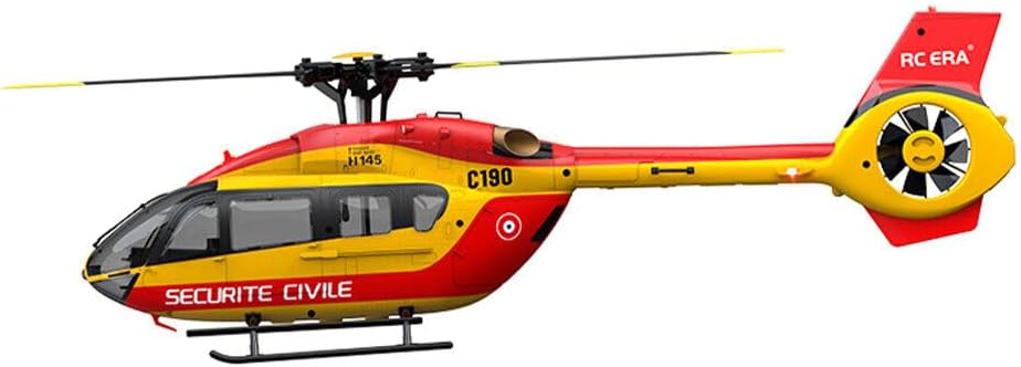 C190 RC Helicopter, 1/30 Scale 6CH Single-Rotor Gyroscopic Remote Control Helicopter Model, H145 RC Airplanes Military Toy for Adults and Beginners