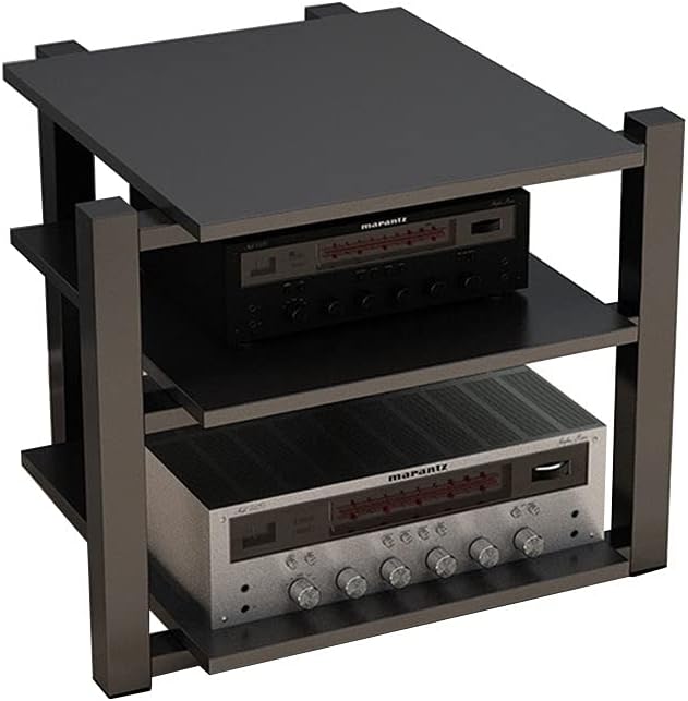 Entertainment Center Shelves Audio Bracket Floor Audio Bracket Modern Living Room Cabinet Speaker Bracket Three-layer Audio Bracket 25.59 Inches High Suitable for DVD players