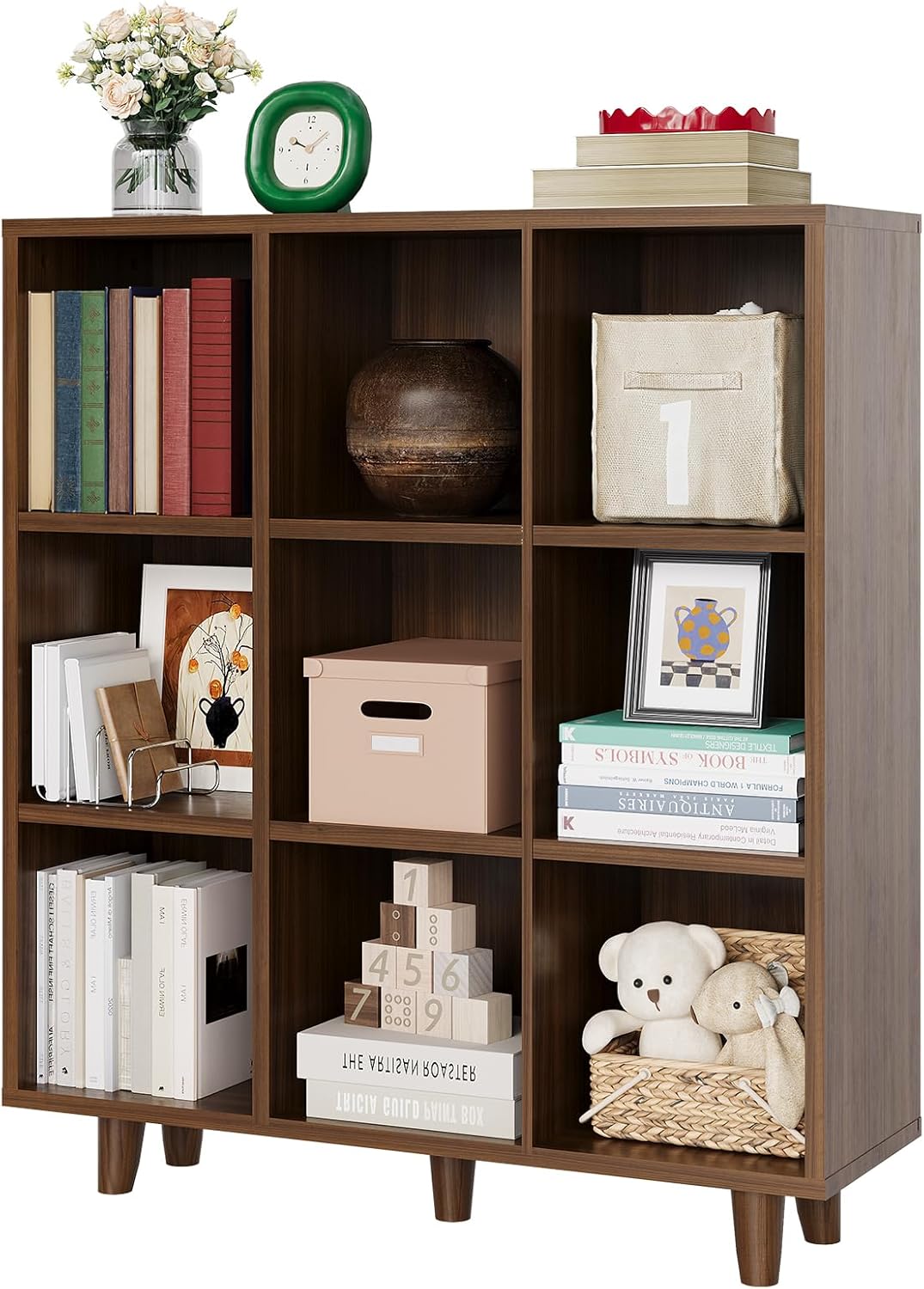 Patikuin 12 Cube Bookcase, 3-Tier Open Book Shelves, Modern Wood Bookshelf for Living Room Bedroom Home Office Storage & Display