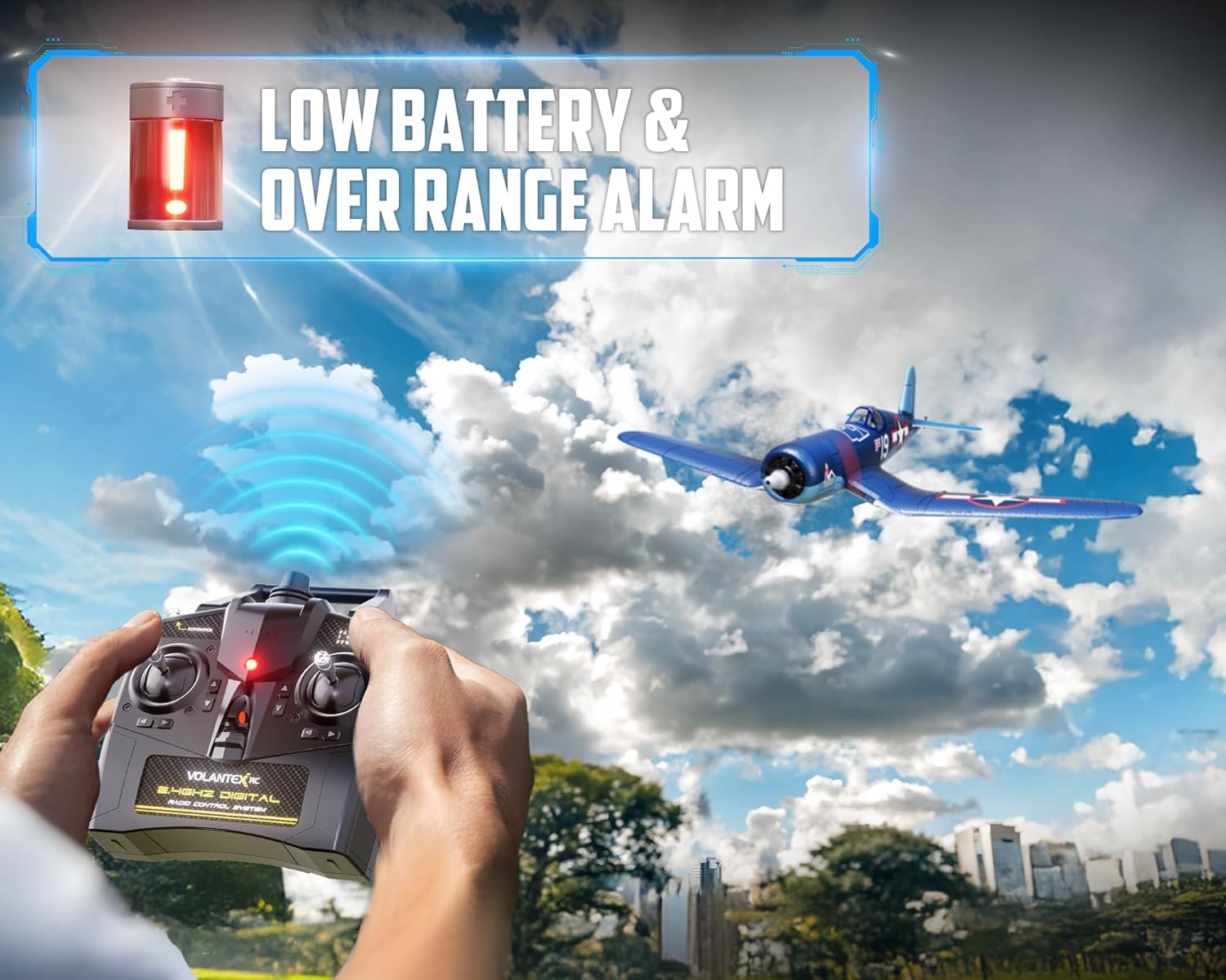 VOLANTEXRC Brushless RC Plane, 4 Channel Remote Control Airplanes with 6-Axis Gyro,3 Modes & Aerobatics, 2.4GHz Radio Controlled Aircraft for Beginners & Adults