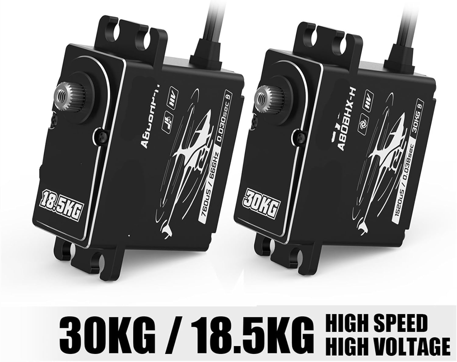 A80BHP-H Tail 18.5KG A80BHX-H Cyclic 30KG HV Fast Speed Brushless Helicopter Servo Motor 1Pcs(A80BHP-H Tail Set 3)