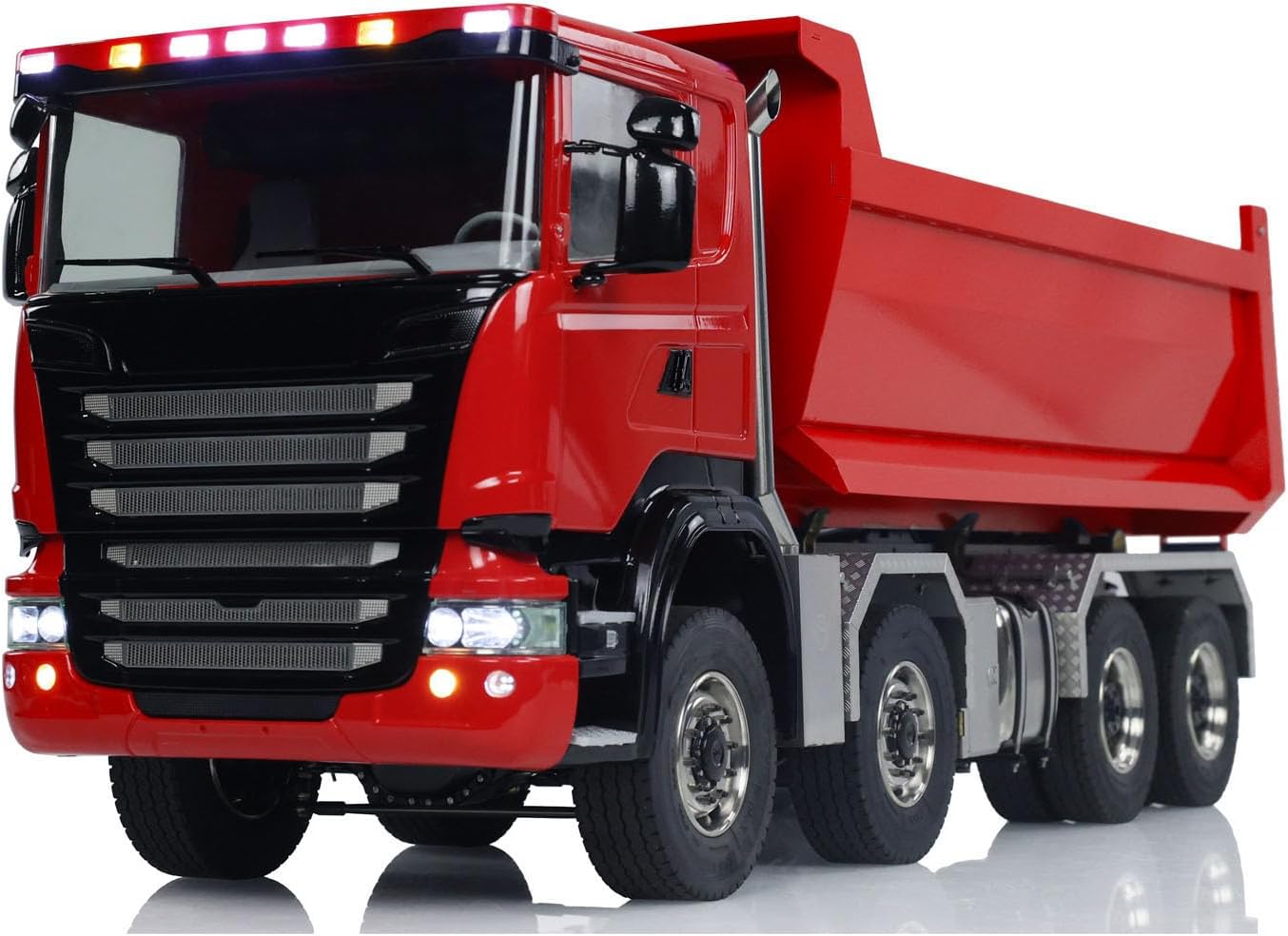 TOUCAN RC HOBBY 1/14 RC Hydraulic Full Dump Truck 8x8 Roll Off Dumper Car Differential Lock Axle for Ages 14+