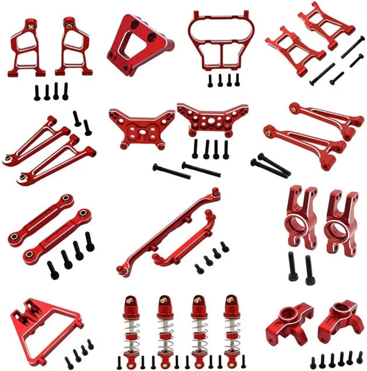 RC Models Spare Parts For MJX 14211 1/14 Metal Upgrade Shock Absorber For Swing Arm Rear Cup Spare Parts RC Car Accessories(Red)