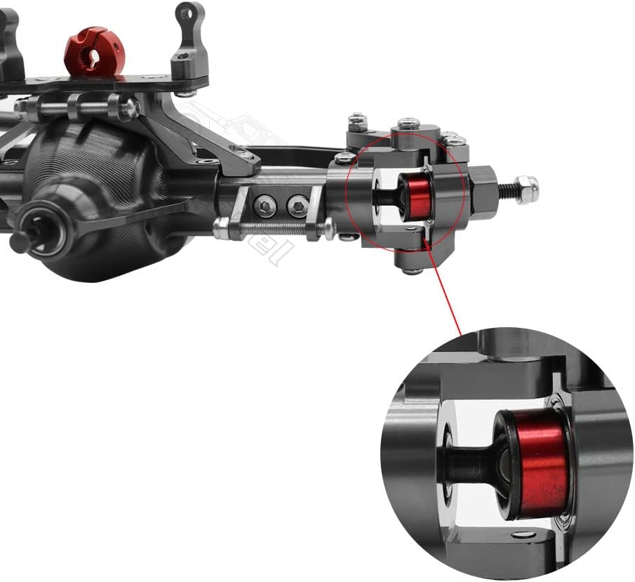 Metal CNC Front Rear Axle with Servo Base for 1/10 RC Rock Crawler Car Axial SCX10 RC4WD D90 Upgrade Parts (Titanium)