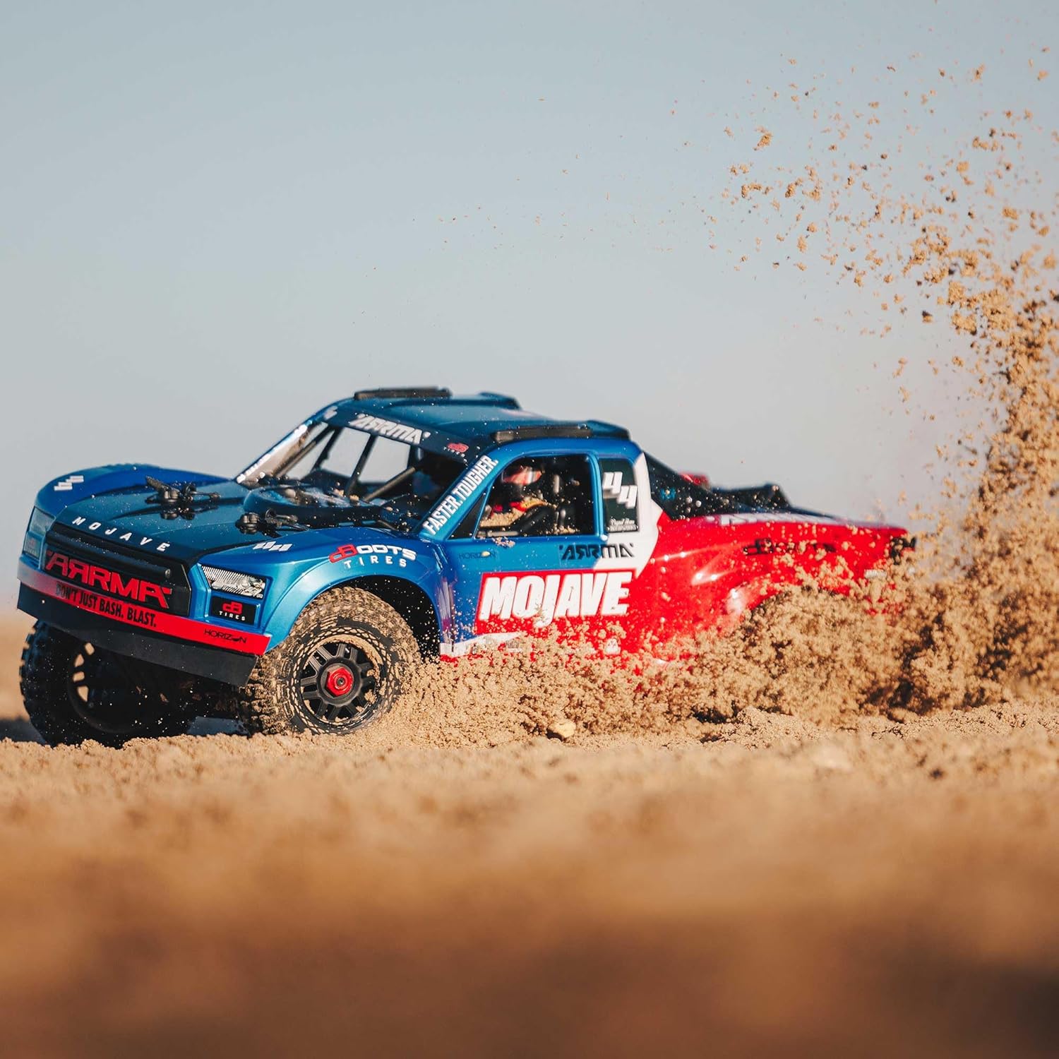 ARRMA Mojave RC Truck 4X4 4S BLX 1/8th Scale Desert Truck RTR (Battery and Charger Not Included) Blue/Red ARA4404T2