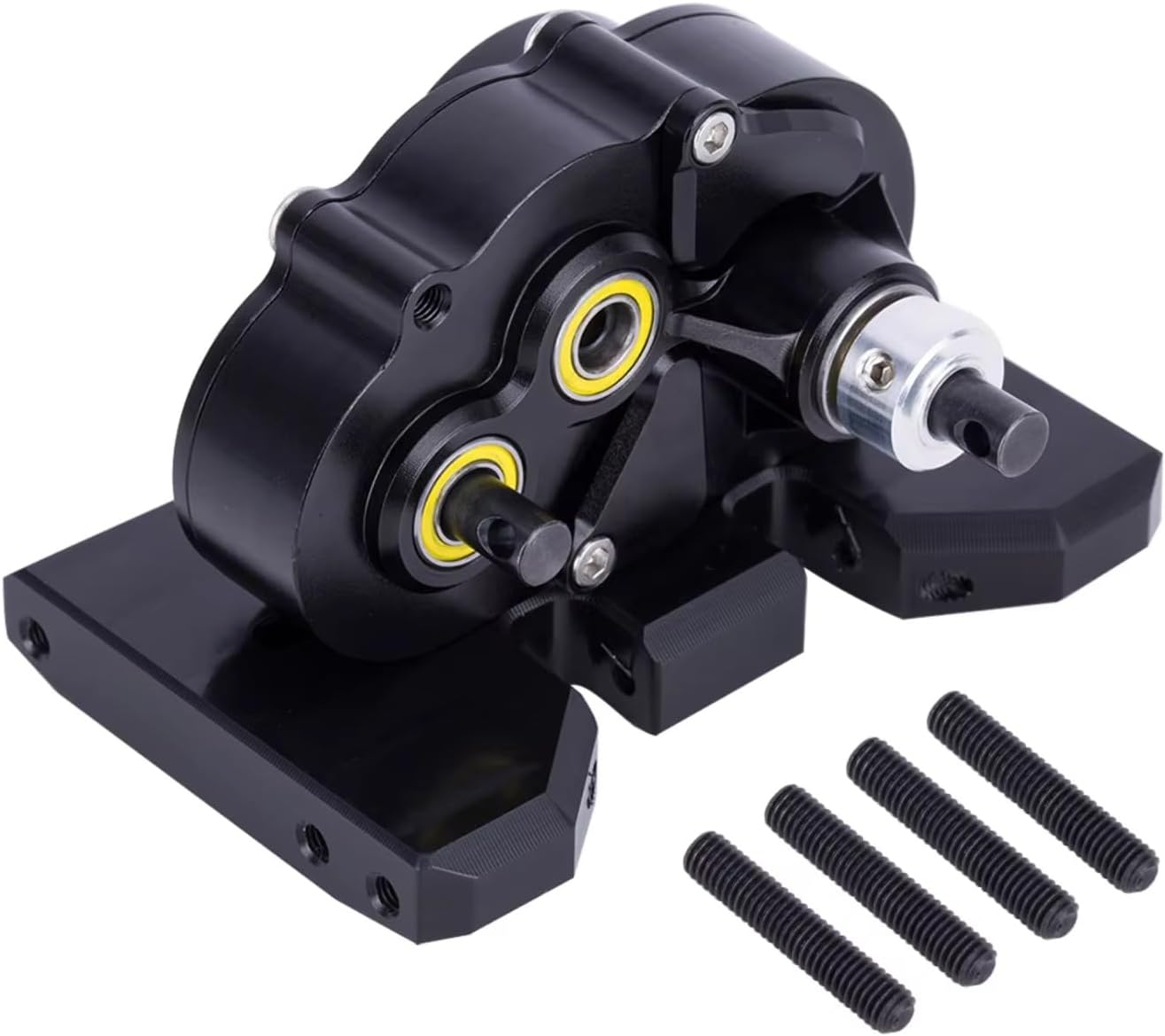 Rc Upgrade Spare For Axial For SCX10 II Pro For LCG 1/10 CNC Lightweight Adjustable Gearbox OD-3 Overdrive Transmission Crawler Car Chassis Straight Axle(Black)