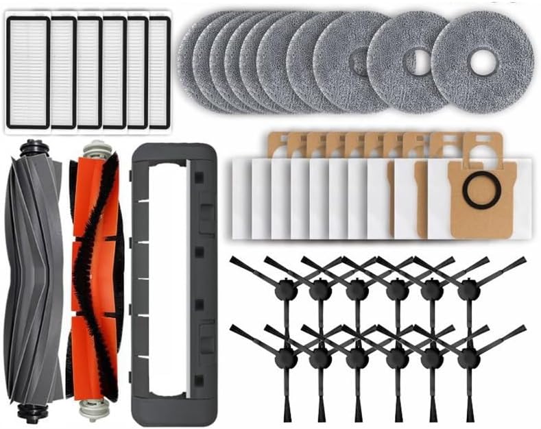 rqhdd Vacuum Attachment Compatible with Dreame Bot L20 Ultra /L30 Ultra Accessories Main Side Brush Hepa Filter Mop Dust Bag Robot Vacuum Cleaner Replacement Parts(Yellow)