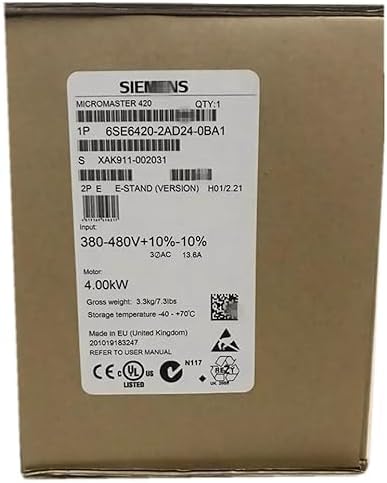 6SE6420-2UD24-0BA1 Servo Drive 4Kw 6SE64202UD240BA1 MM420 Series VFD Sealed in Box 1 Year Warranty