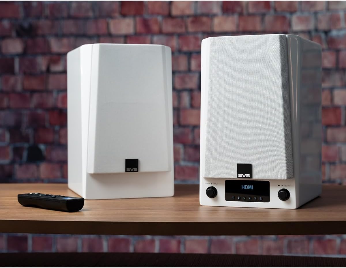 SVS Prime Wireless Pro Powered Speaker System with Chromecast and Airplay 2 - Pair (Piano Gloss White)