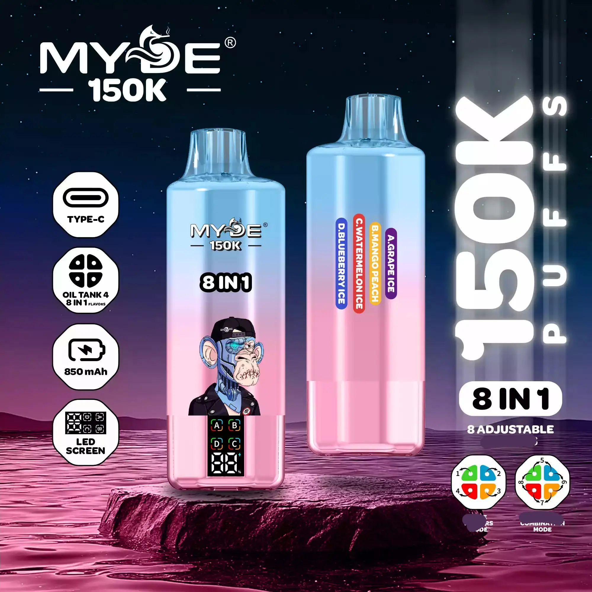 MYDE 150K 8 in 1 (10pcs) - MYEU VAPES