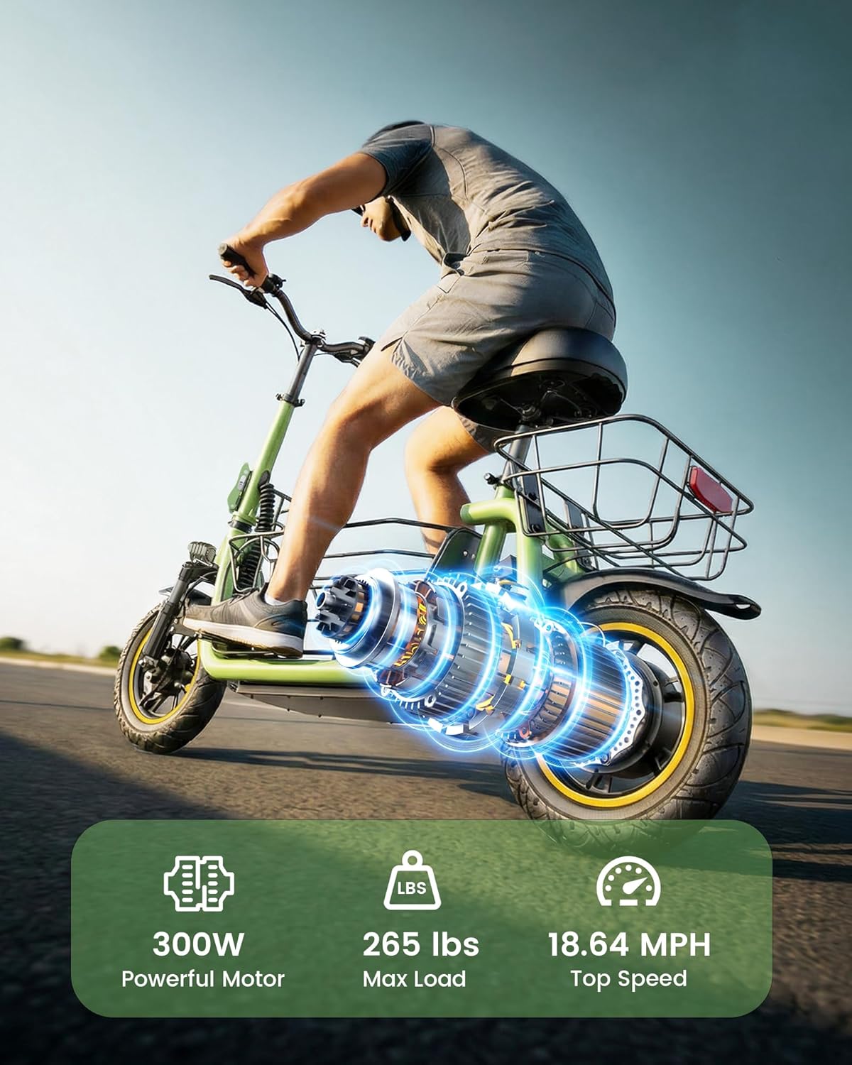 Urbanmax Upgraded Electric Scooter for Adults with Seat C1Pro, 18.6MPH & 25 Miles Range, 12