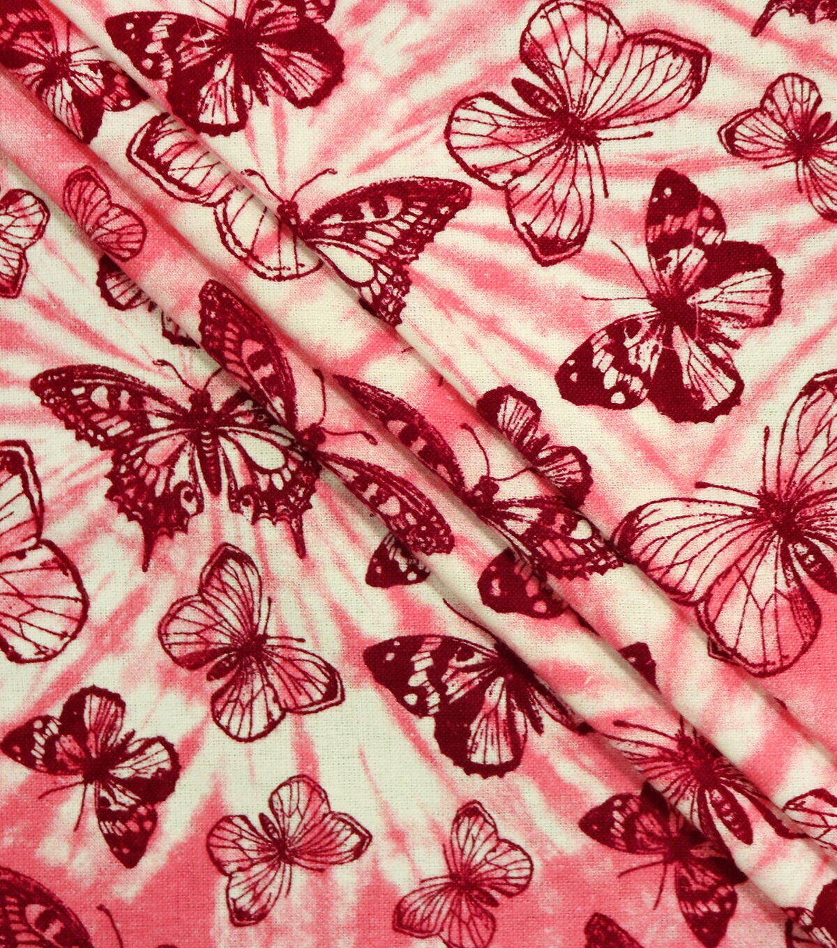 Butterflies on Tie Dye Super Snuggle Flannel Fabric