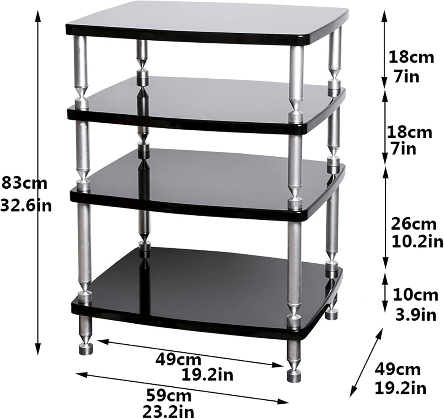 ZGNMK Stereo Stand Record Player Console Cabinet Corner Rack Entertainment Center with Shelves