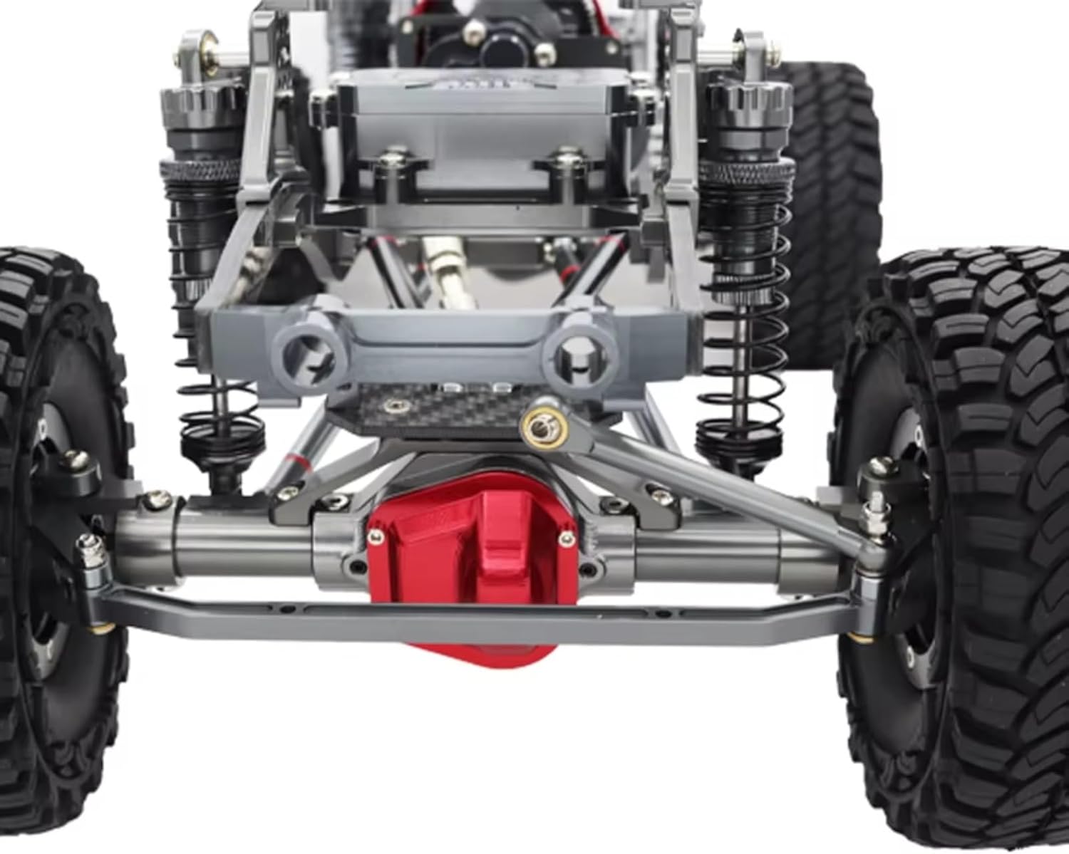 RC Car Front Rear Axle for Axial for SCX10 D90 1/10 RC for Rock Crawler Car Upgrade Parts Metal Front Middle Rear Axle with Servo Base(Silver,1Set)