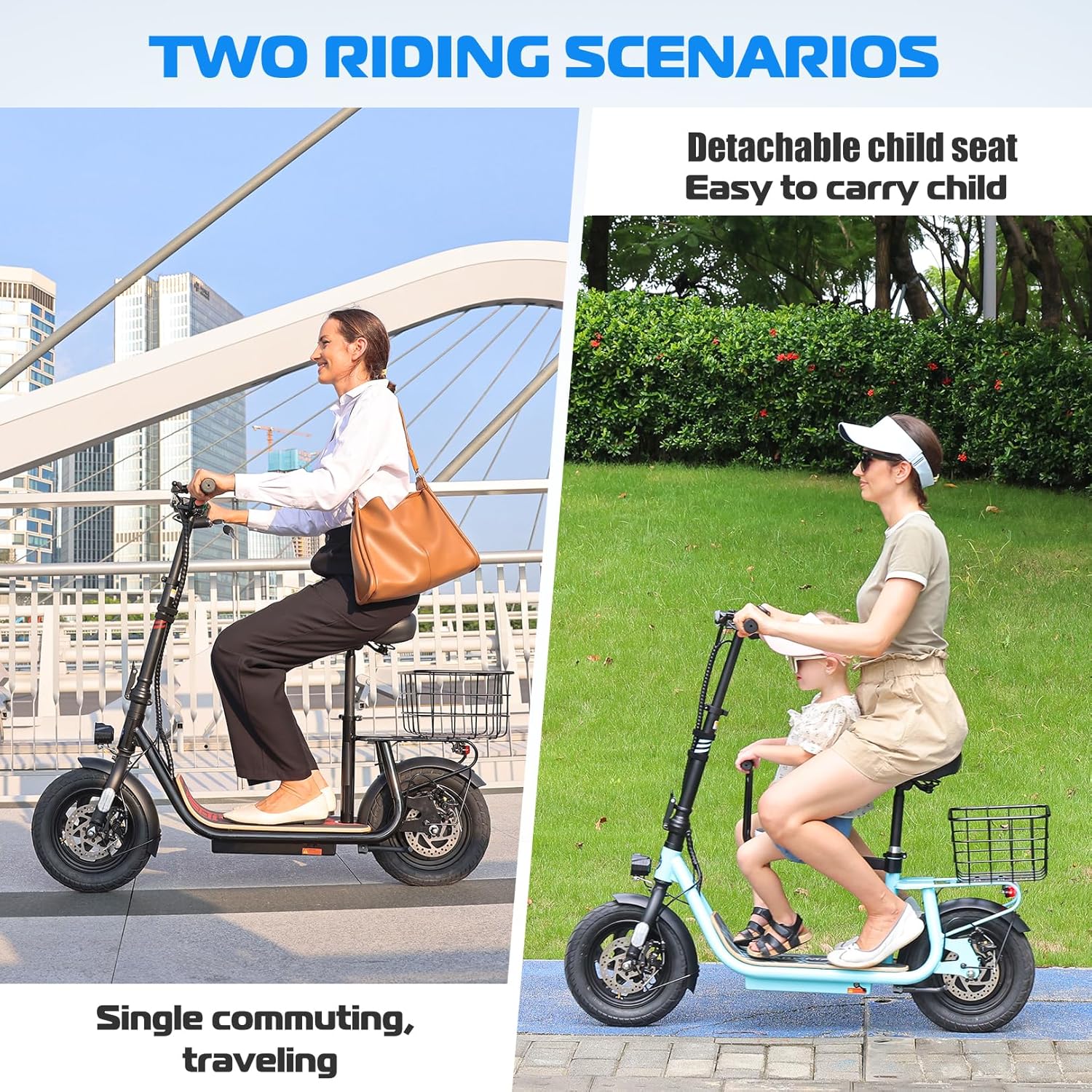 Caroma Peak 800W/1200W Electric Scooter with Seat 12