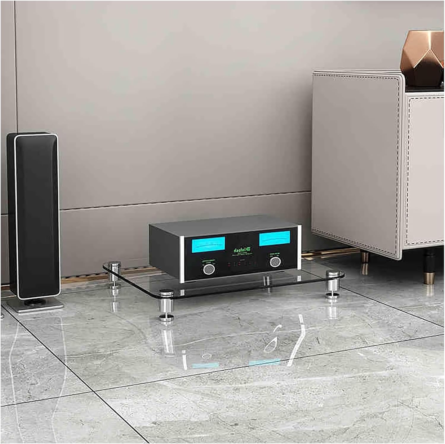OVOGGPAN Open AV Media Stand Stereo Rack Audio Rack Tower Modern Media Component Cabinet for Recording Room