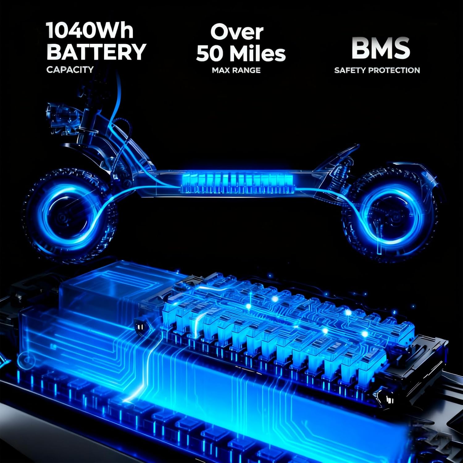 isinwheel GT4 Electric Scooter,2400W Dual Motor, 50 Miles Range,Up to 45MPH Folding E Scooter for Adults, 12'' Off Road Tires,330 lbs Load,Off Road Electric Scooter for Adult with Dual Suspension,APP