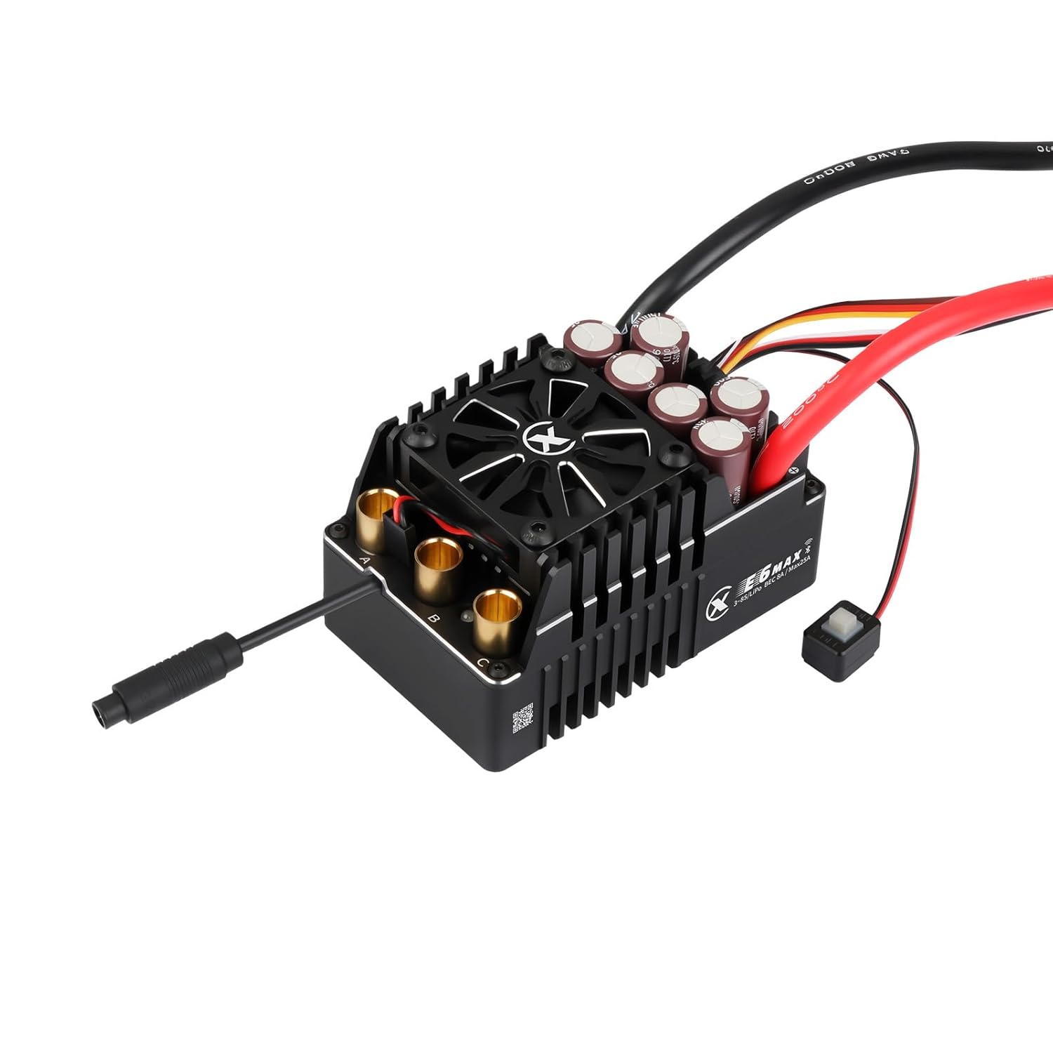 XC E6MAX APP Controls Sensored Brushless ESC for RC Car, 3-8S Lipo,550A Continuous Current,8-25A、6.0/7.4/8.4V BEC,Suitable for 1/6、1/7 Scale On-Road Speed Car Truck Monster