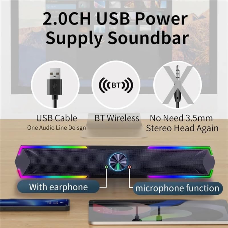 Sound Box Home Theater Speaker Powerful Bass Cable Speaker for TV PC Speakers Desktop