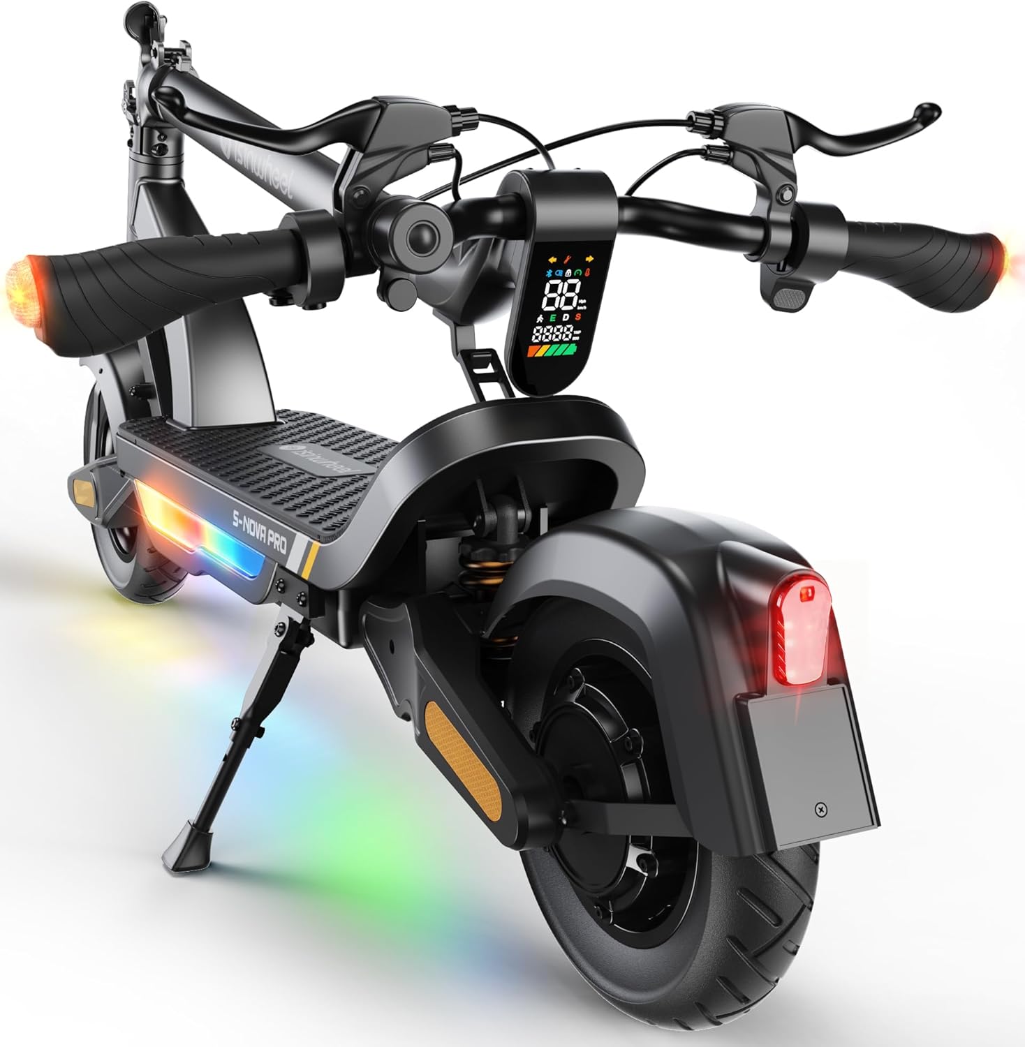 isinwheel S-Nova Electric Scooter Adults – 19/38 Miles Long Range, 600/1000W Peak Power, 20/28 MPH Top Speed, 8.5