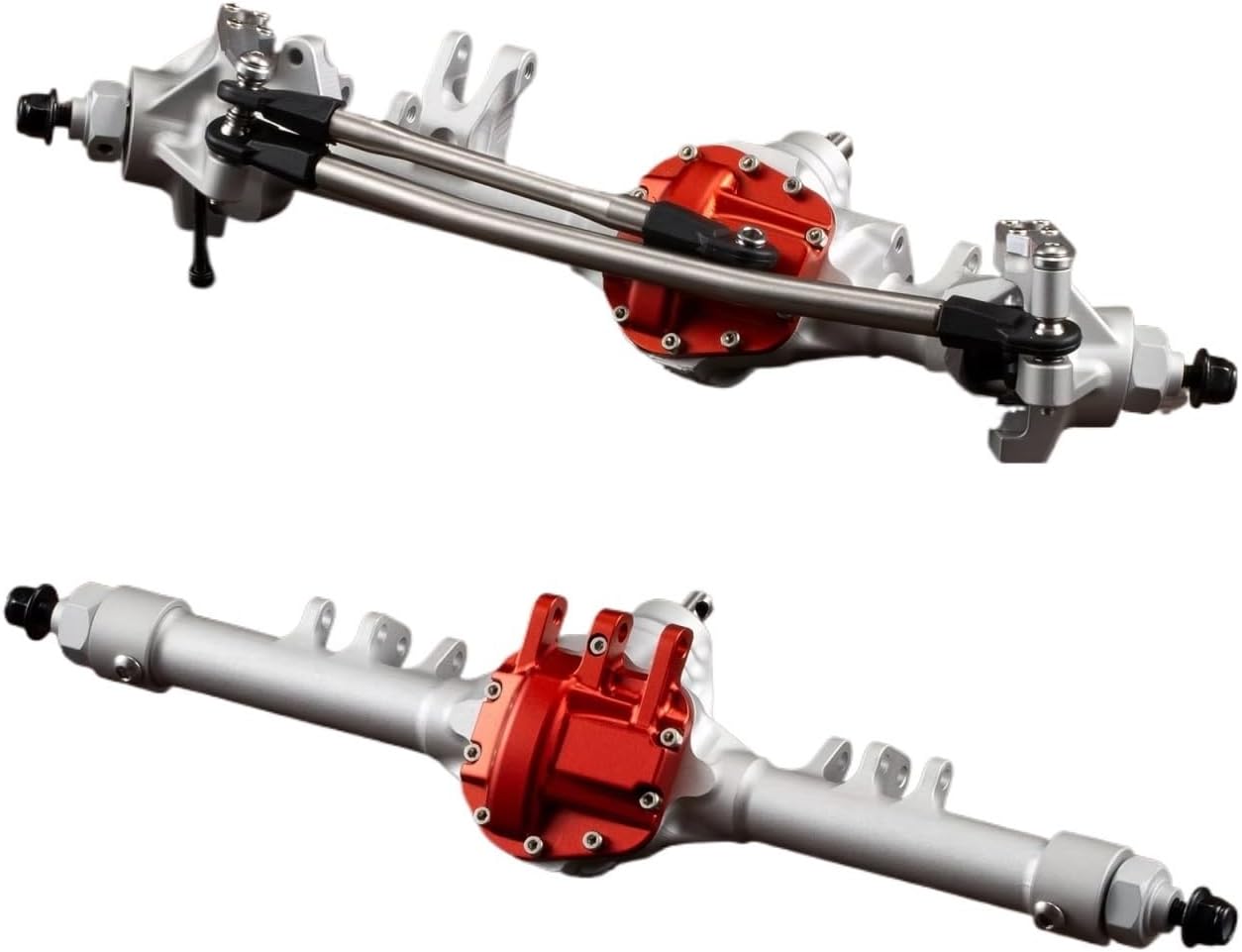 Rc Parts For Axial For SCX10 II VS4-10 CNC Machined Aluminum HD44 Offset Straight Axle Set RC For Rock Crawler Chassis(Silver)