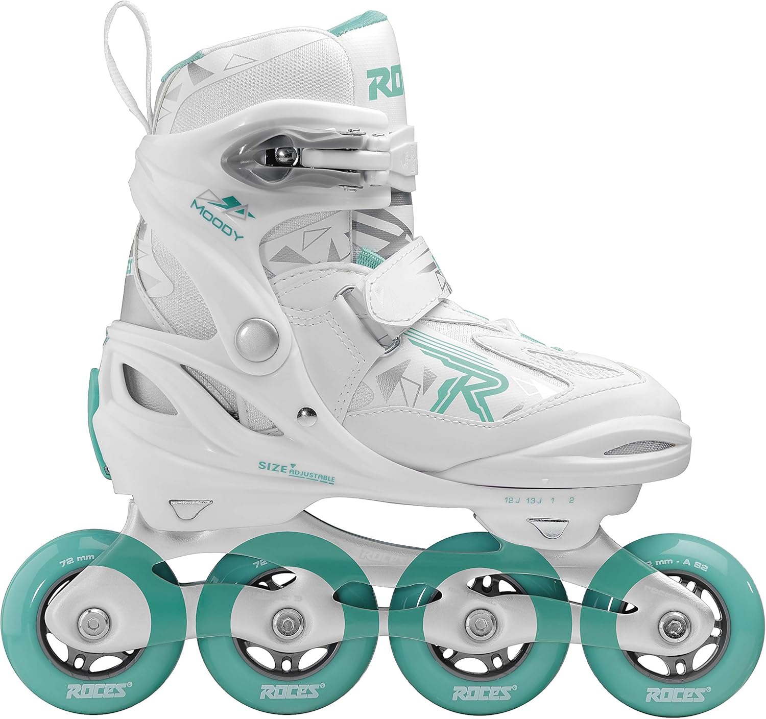 Roces Girls Moody Girl TIF Inline Skates, White/Aqua, 36-40