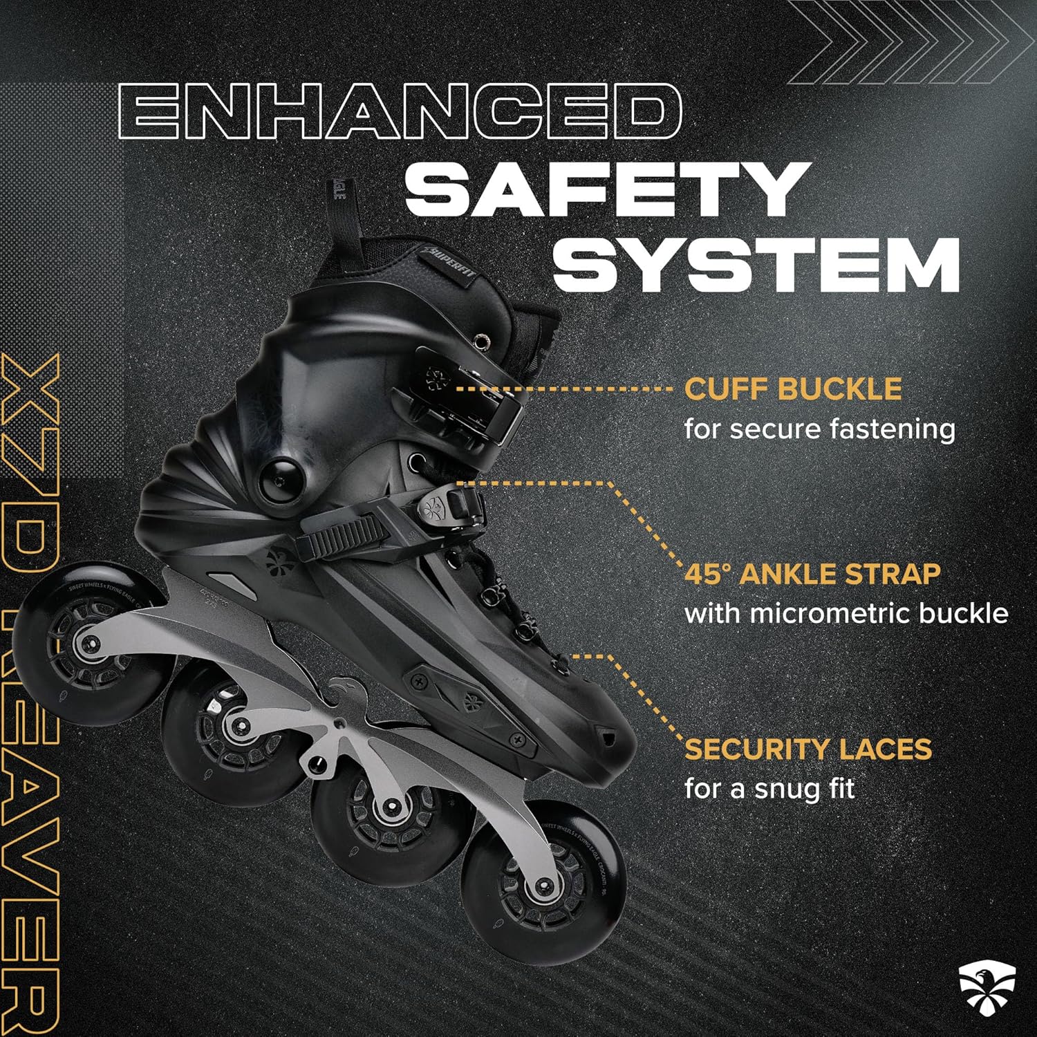 Flying Eagle X7D Reaver - Adult Inline Skates Men & Women, Inline Roller Skate Outdoor, Adults Roller Skates, Freeskates, Skater Shoes for Urban Skating