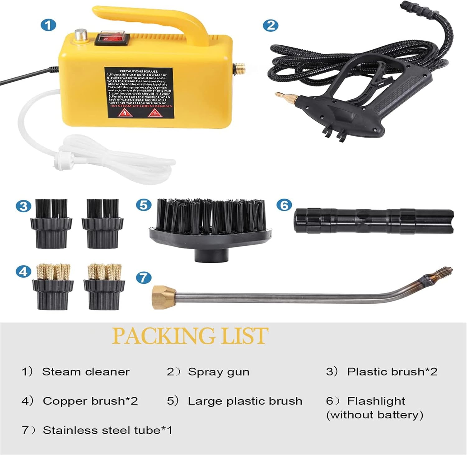 wzfdm Multifunction Handheld Steam Cleaner, 2600W Electric High Pressure Steam Clean Mobile Cleaning Machine Power Steamer,220v