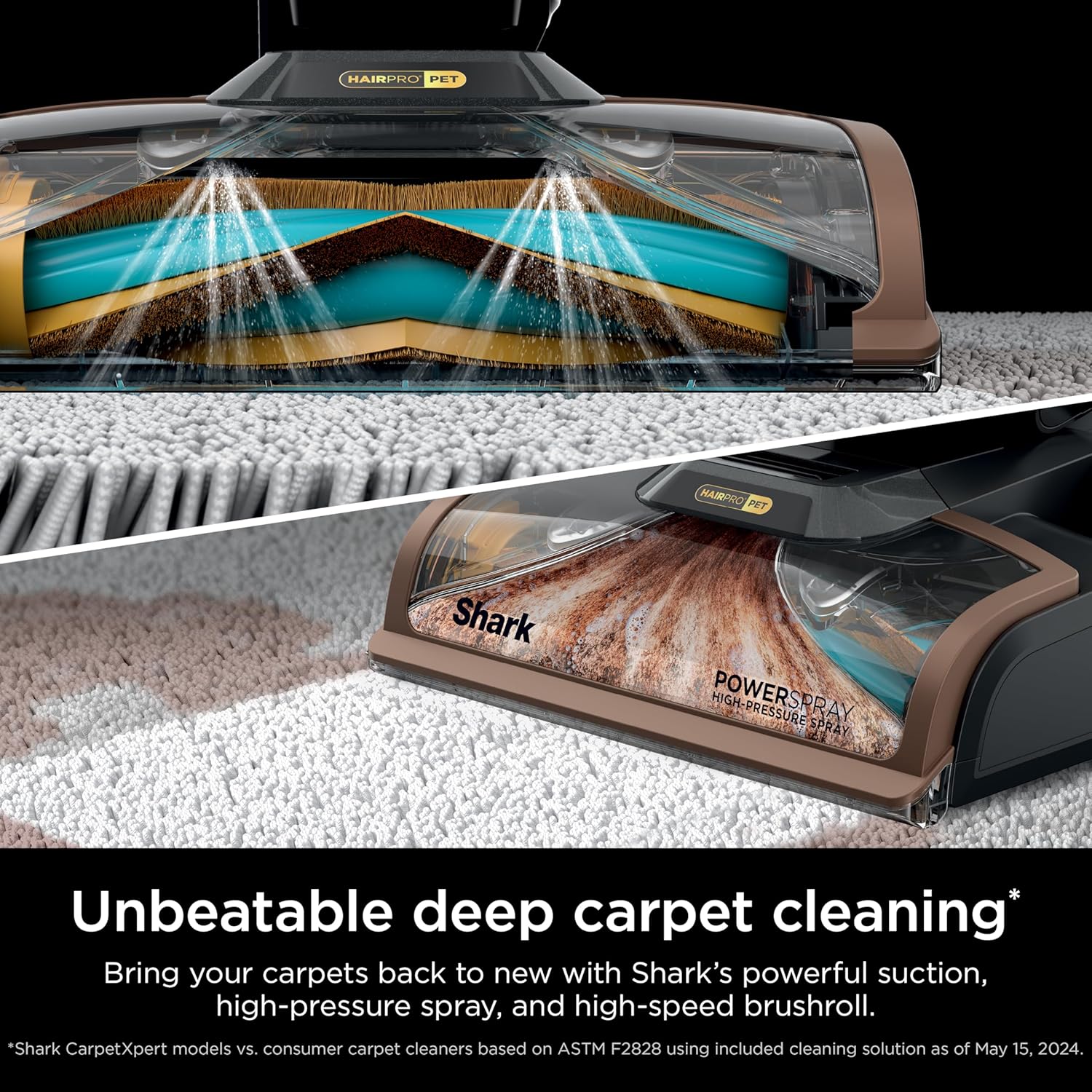 Shark Carpet Xpert Hair Pro with Stain Striker, Upright Carpet, Area Rug & Upholstery Cleaner, Carpet Shampooer, 4 Tools, Copper, EX301