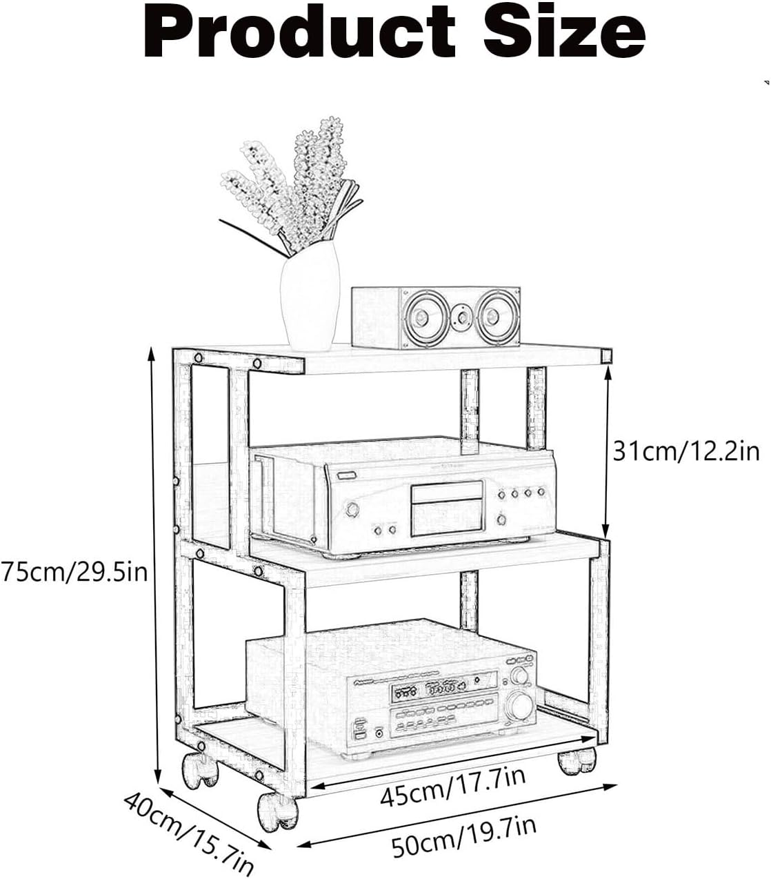 YLQFGUVWK 3-Tier Media Cabinet Bracket Assembly Cabinet