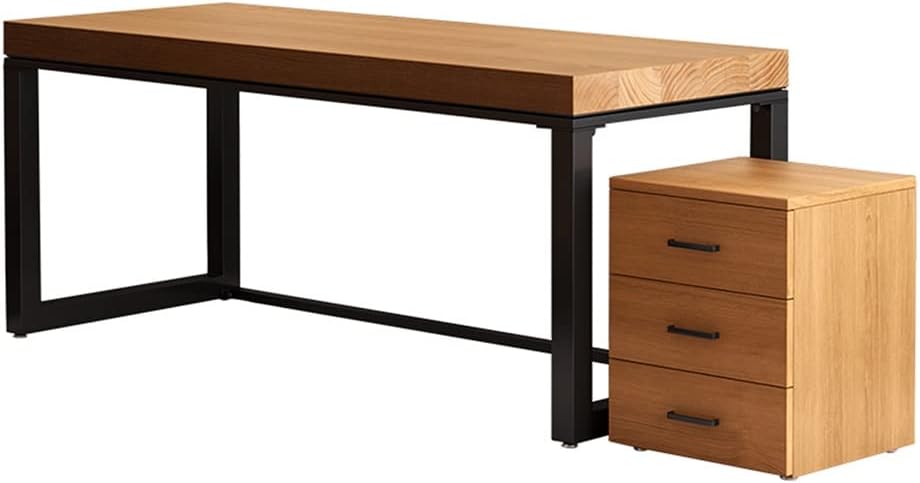 Computer Desk Modern Minimalist Writing Desk Office Desk Computer Desk with Storage Cabinet, Home Office Workstation Gaming Table, Sturdy Easy to Assemble (OneColor Length 180cm)