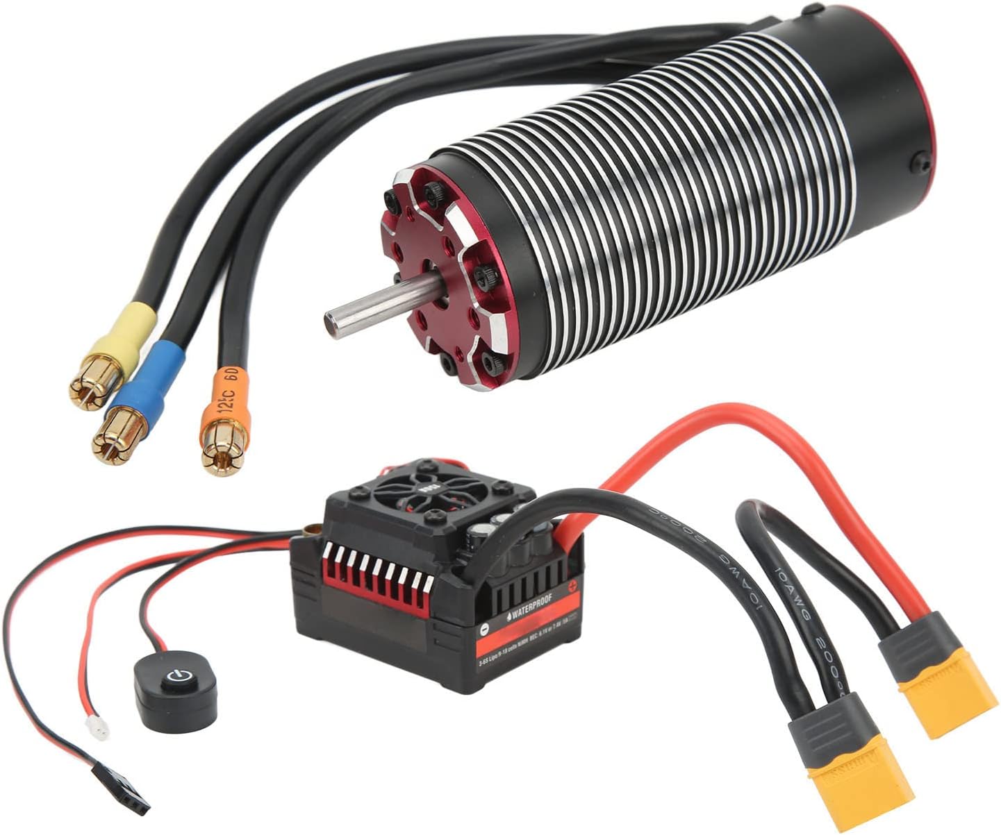 150A Waterproof ESC High RC Brushless Motor ESC Set for 1/8 Scale RC Car