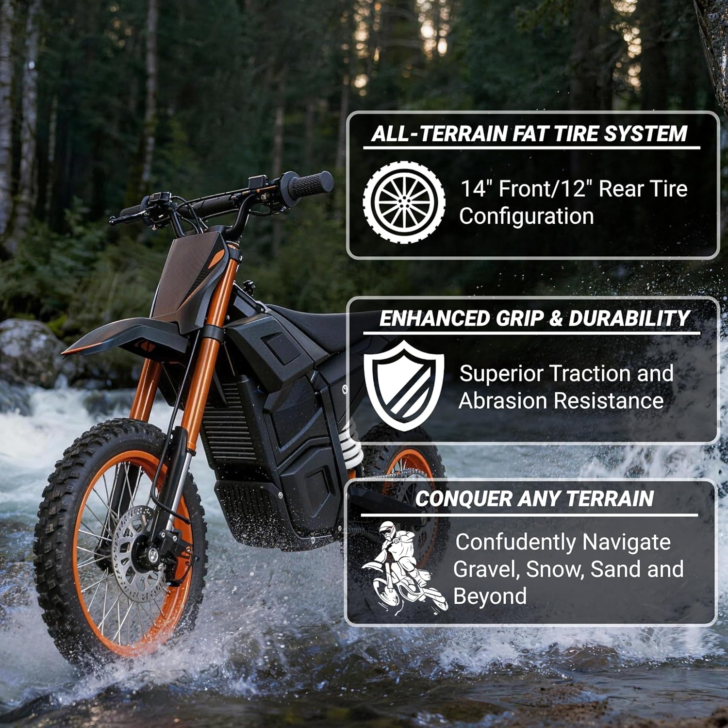 JVV M5 Electric Scooter for Beginner, 2600W Mid-Drive Motor, 48V 20Ah, 14