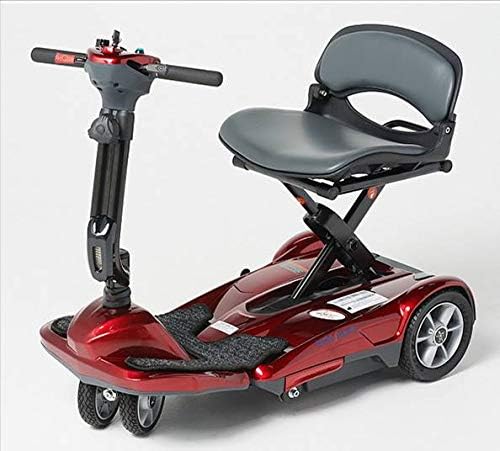 EV Rider 'Transport M' Lightweight Foldable Scooter - 250Lbs 4 Mph 10 Miles - Red