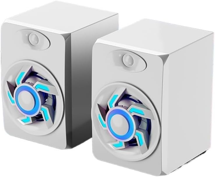 Computer Audio Desktop Home Mini Small Speaker Laptop Mobile Phone Colorful Light Subwoofer(D)