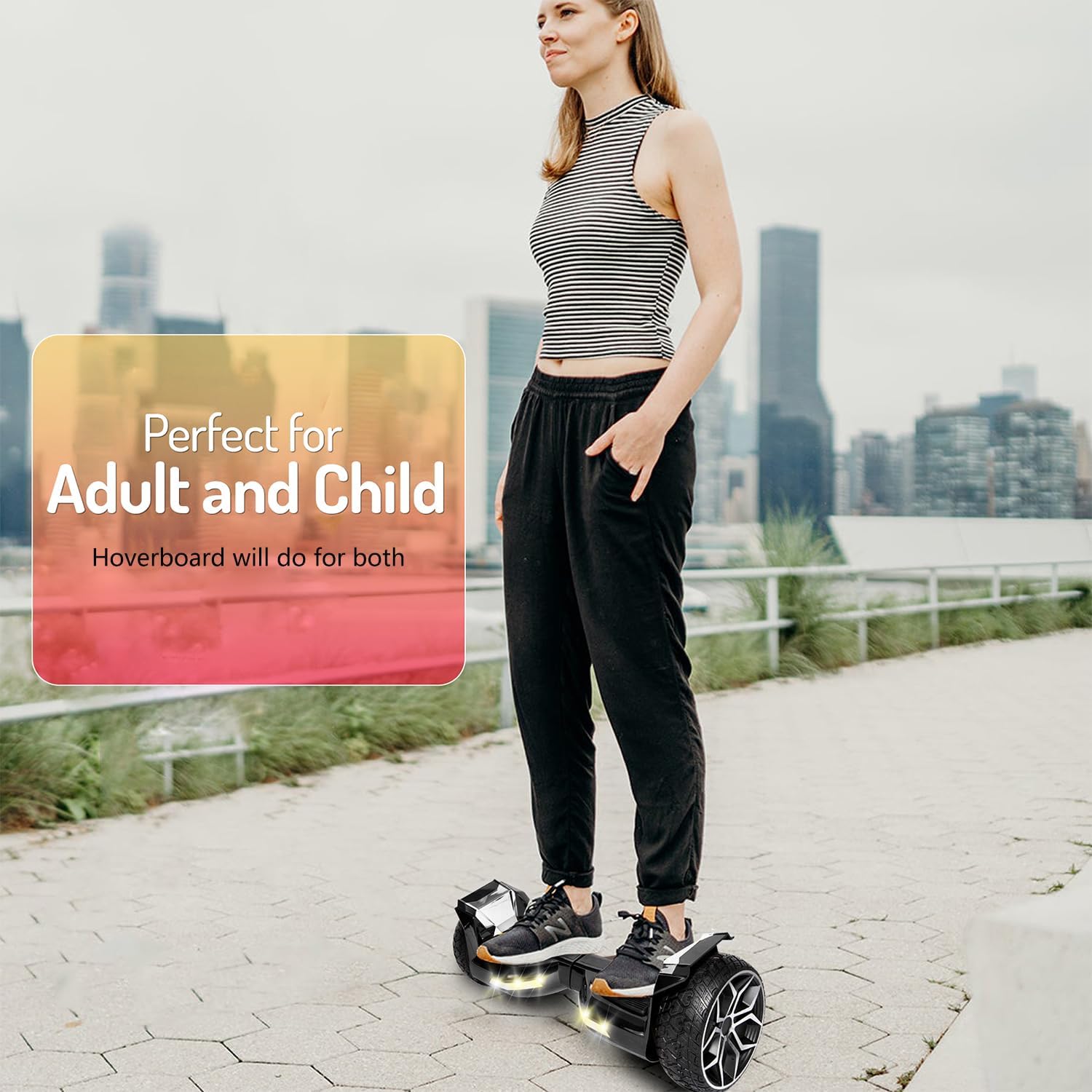 8.5” All Terrain Hover Board, Off Road Self Balancing Scooter with Bluetooth and LED Lights, UL2272 Safety Certified