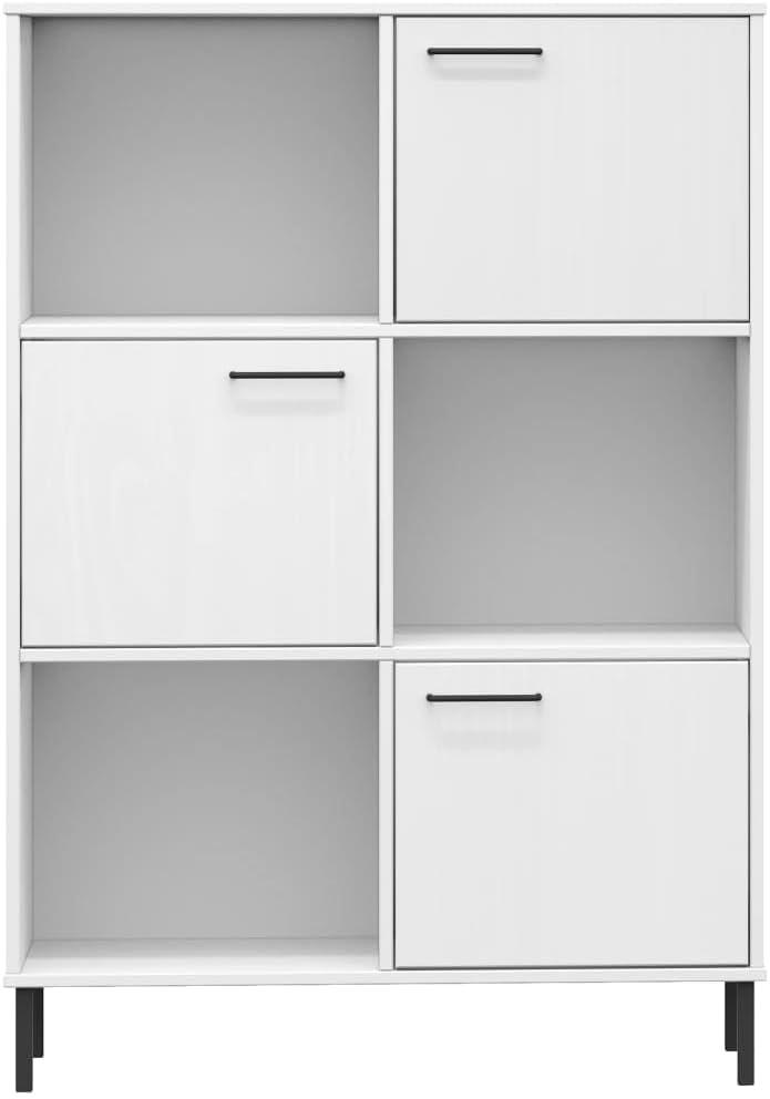 VRAXO Bookcase with Metal Legs White 35.4