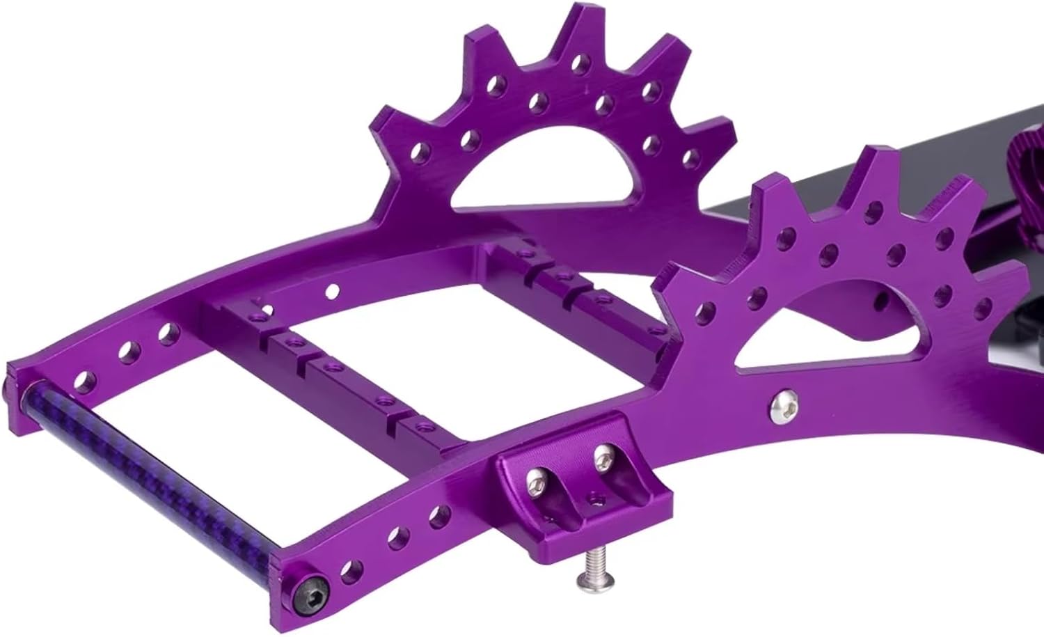 for Capra for SCX10 II VS4-10 1/10 Aluminum for LCG for Chassis Kit Frame Rails with Gearbox Double Servo Mount RC Rigs Crawler Upgrade RC Car Accessories(Purple)