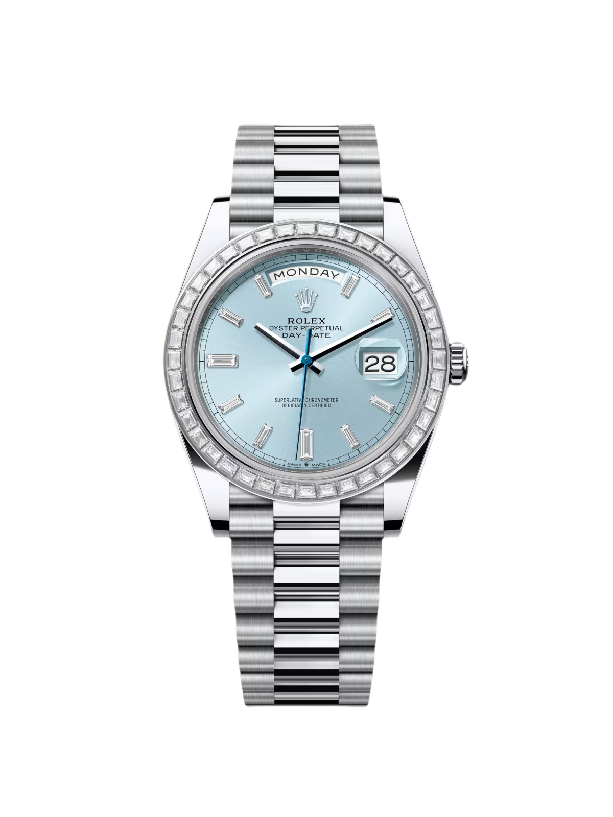 【Super Clone】ROLEX Day-Date 40mm 228396TBR-0002 Ice Blue Diamonds Dial