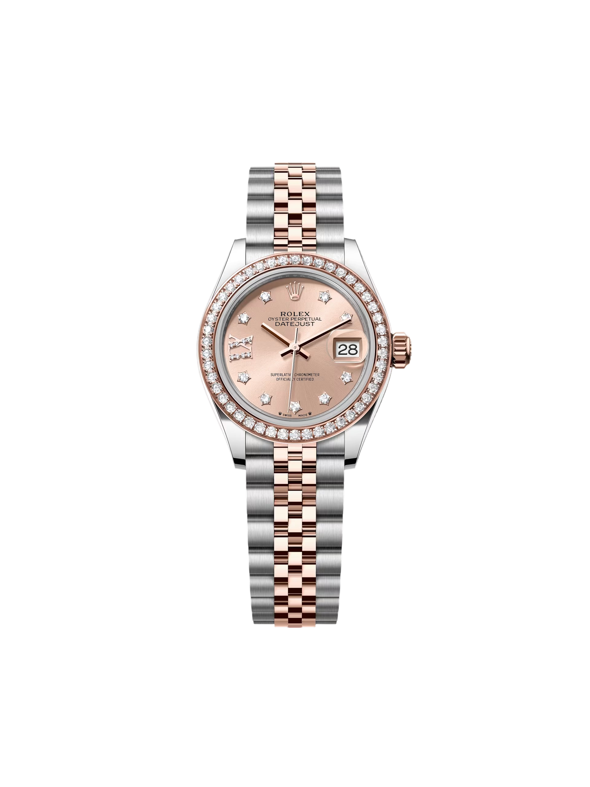 【Super Clone】ROLEX Lady-Datejust 28mm 279381RBR Rose Diamond Dial Oyster Bracelet