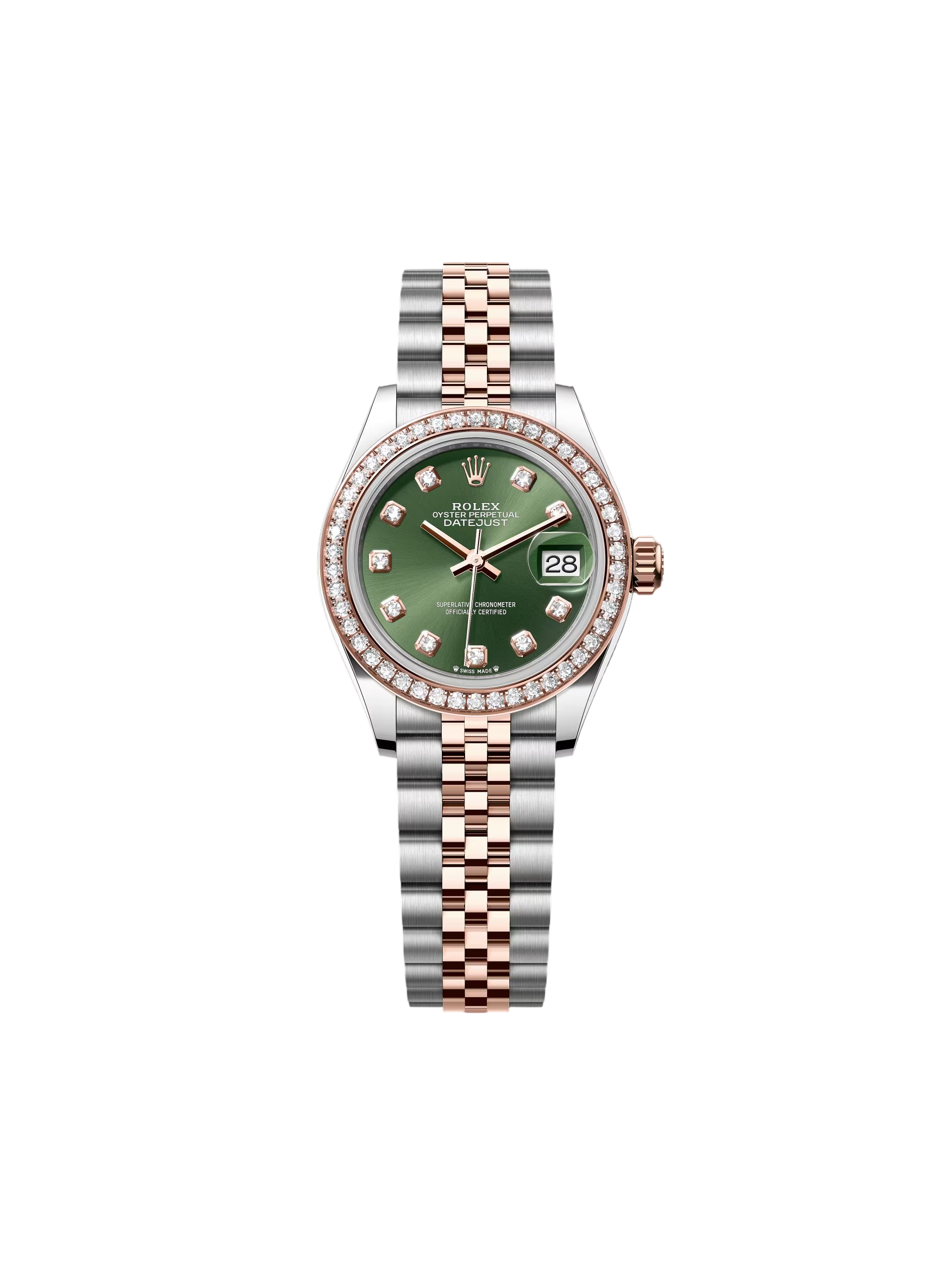 【Super Clone】ROLEX Lady-Datejust 28mm 279381RBR Green Diamond Dial Oyster Bracelet