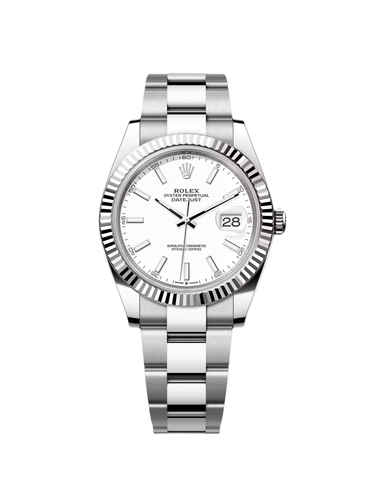 【Super Clone】ROLEX  Datejust 41mm  White Index Oyster Stainless Steel Men’s Watch - 126334