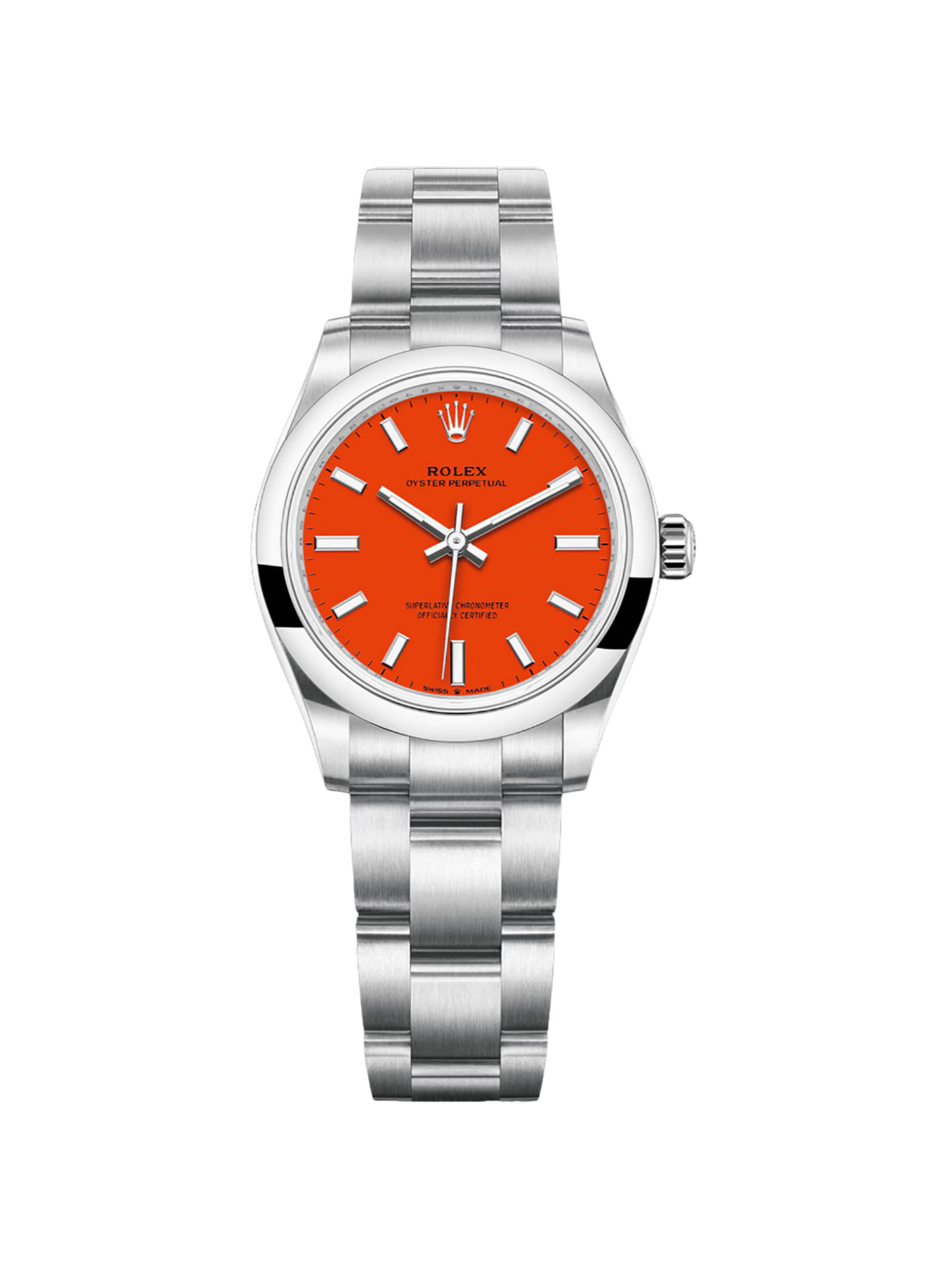 【Super Clone】RLX Oyster Perpetual 31mm 277200-0008 Coral Red Dial Oyster Bracelet Watch